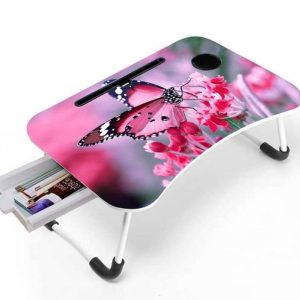 3D ল্যাপটপ টেবিল ডয়ার সহ ( pink butterfly )