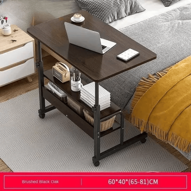 double layer adjustable table ( brown )